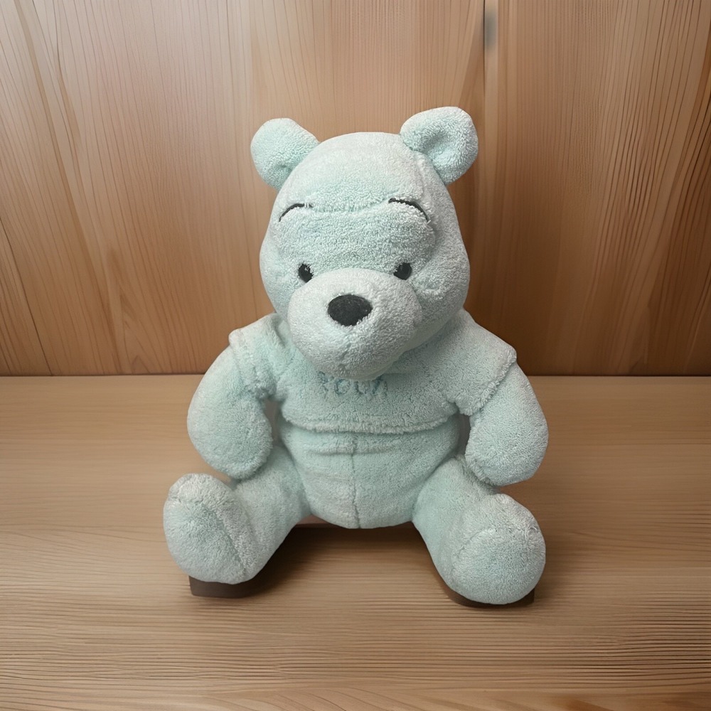 Disney Store Plush‎ Spring Lagoon Mint green  WINNIE THE POOH Bear plush RARE